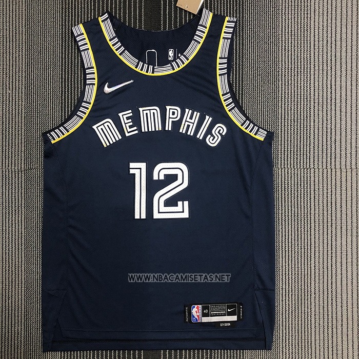 Camiseta Memphis Grizzlies Ja Morant NO 12 Ciudad 2021-22 Autentico Azul